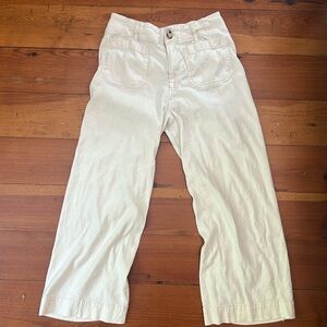 The Collette pant - Maeve - Anthropologie - off white linen wide leg pant - 8